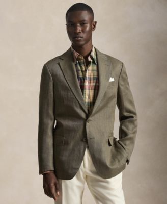 Мужское спортивное пальто Polo Ralph Lauren в стиле модерн в елочку зеленого цвета