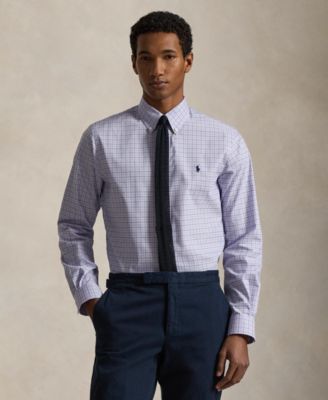 Мужская рубашка Polo Ralph Lauren классического покроя фиолетового цвета