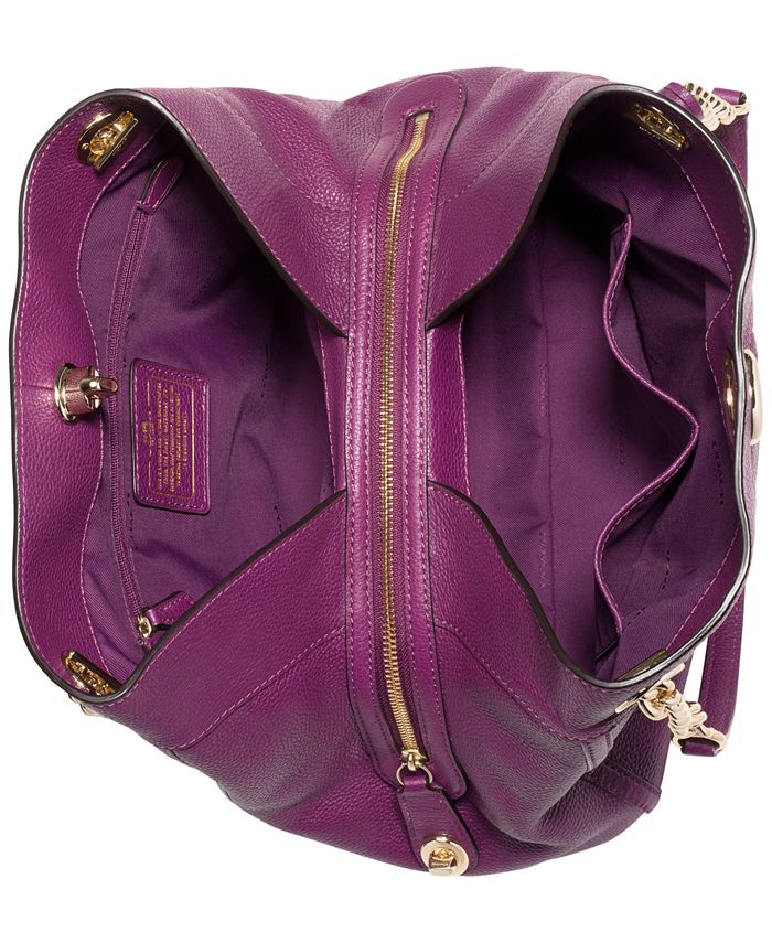 COACH Turnlock Edie Shoulder Bag in Pebble Leather & Reviews Handbags