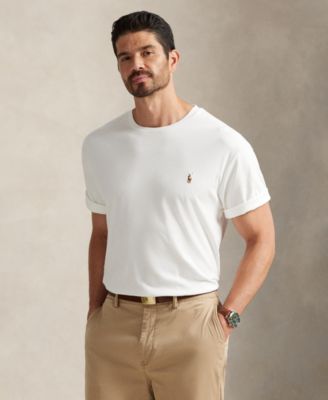 Мужская футболка Polo Ralph Lauren с круглым вырезом Big & Tall белого цвета