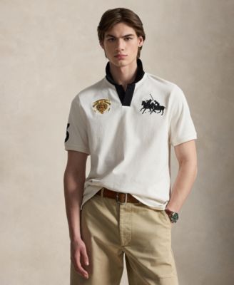 Мужская рубашка поло Polo Ralph Lauren классического кроя из джерси Crest белого цвета