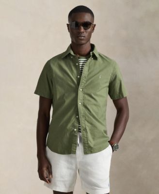 Мужская одежда Polo Ralph Lauren-окрашенная Оксфордская рубашка зеленого цвета