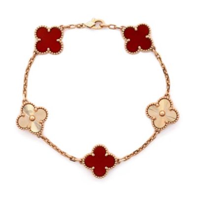 Бывший в употреблении винтажный браслет Van Cleef & Arpels Alhambra с 5 мотивами из золота