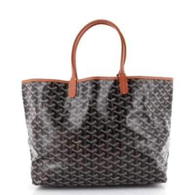 Подержанная сумка Goyard PM Saint Louis Tote из холста с покрытием коричневого цвета