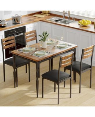 набор обеденных столов gaomon из 5 предметов в промышленном стиле, обеденный стол и стулья на 4 персоны, Кухонный столовый набор для столовой, кухни, квартиры