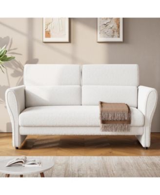 Диваны Gaomon для гостиной - 57-дюймовый диван Loveseat - Современный небольшой диван из букле с высокой спинкой и съемными поясничными подушками - Простая сборка