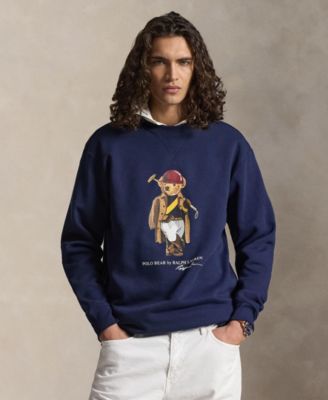 Мужская флисовая толстовка Polo Ralph Lauren Big & Tall Polo Bear синего цвета