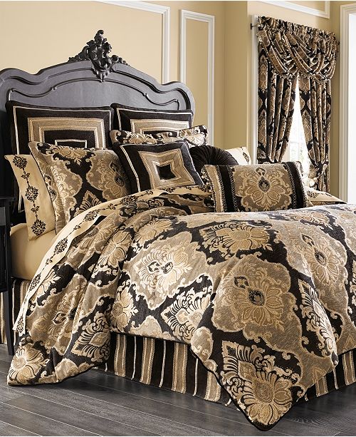 J Queen New York Bradshaw Black 4 Pc Bedding Collection Reviews Bedding Collections Bed Bath Macy S