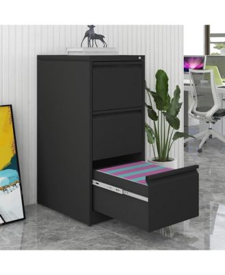 Картотечный шкаф RAINSKEN с 3 выдвижными ящиками, Вертикальный металлический картотечный шкаф с замком, стальной органайзер для хранения файлов формата Letter A4 Legal -