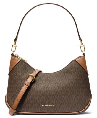 Сумка через плечо Michael Kors Jet Set с откидным верхом коричневого цвета