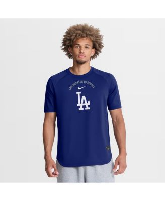 Мужская футболка Nike Royal Los Angeles Dodgers Authentic Collection с регланом Dri-FIT для тренировок по отбиванию мяча перед игрой