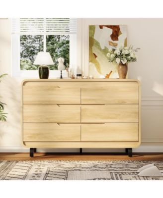 комод gaomon с 6 ящиками для спальни, Современный комод с большим деревянным комодом для хранения вещей, Органайзер для хранения одежды в деревянном шкафу