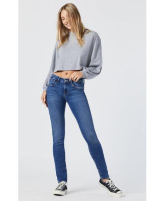 Женские джинсы-скинни Alexa средней посадки Mavi Jeans из сверхмягкого денима синего цвета