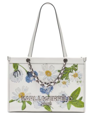 Большая сумка-тоут KARL LAGERFELD PARIS Savoie белого цвета