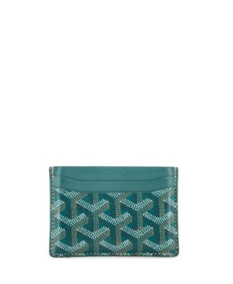 Подержанный держатель для карт Goyard Saint Sulpice, холст с зеленым покрытием
