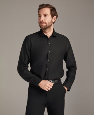 Мужская рубашка с отложным воротником Bar III Diamond Dobby, эксклюзивный черный цвет Macy's