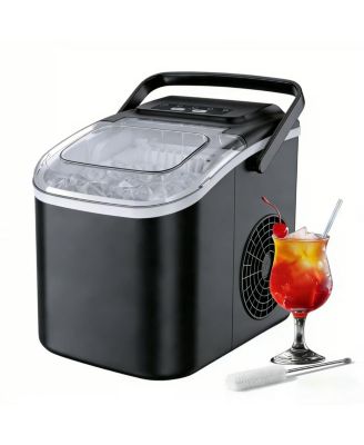EUHOMY 8,5 дюймов (26 фунтов) Портативный настольный льдогенератор Bullet Ice черного цвета с автоматической очисткой