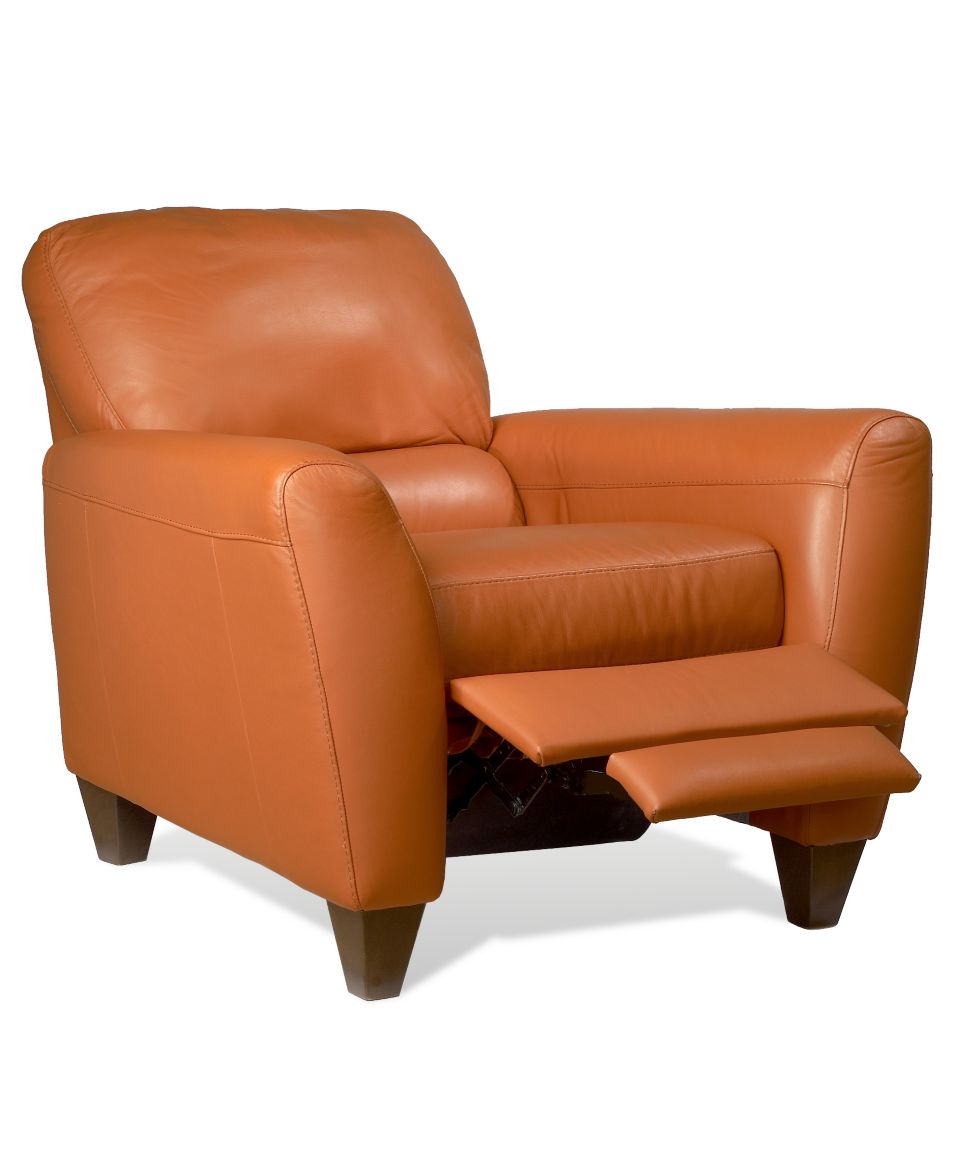 Kyle Leather Seating with Vinyl Sides & Back Recliner Chair, 38W x 36D x 40H   Furniture