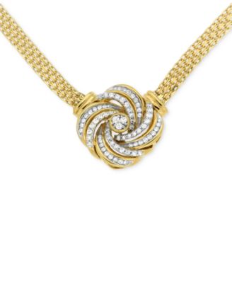 Diamond Love Knot Pendant Necklace (1 