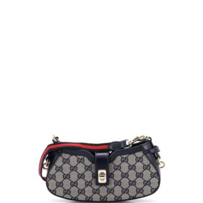 Бывшая в употреблении сумка через плечо Gucci Mini Moon Side GG Canvas blue