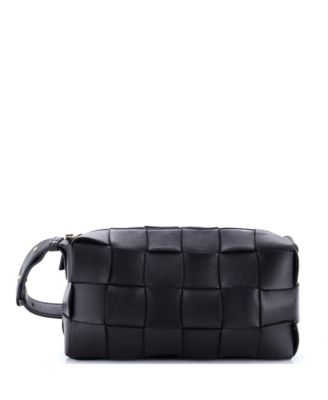 Бывшая в употреблении сумка Bottega Veneta Brick Cassette через плечо Maxi Intrecciato из кожи черного цвета