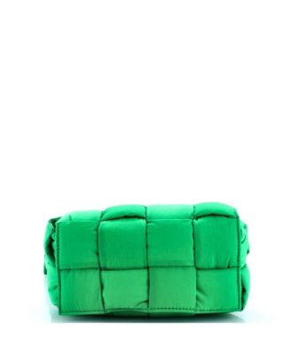 Бывшая в употреблении кассетная сумка Bottega Veneta через плечо Maxi Intrecciato, нейлоновая зеленая