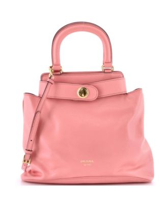 Бывшая в употреблении сумка-тоут Prada Medium Carey из кожи розового цвета