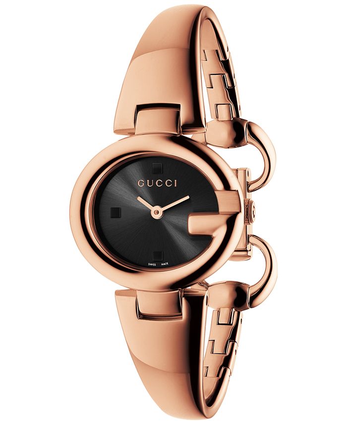 Gucci Women's Swiss Guccissima Rose Gold-Tone PVD Bangle Bracelet Watch ...