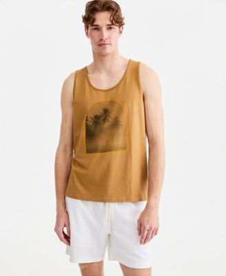 Мужская хлопковая майка Sun + Stone с графическим принтом Sun Surfer, эксклюзивный желтый цвет Macy's