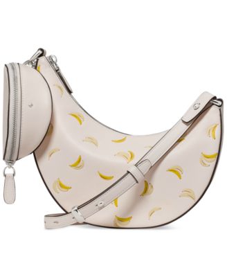 маленькая кожаная сумочка-банан через плечо от kate spade new york Duo цвета слоновой кости/кремового цвета