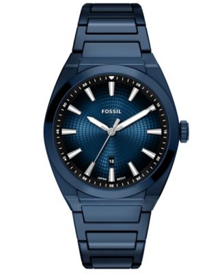 Мужские часы Fossil Everett с тремя стрелками темно-синего цвета из нержавеющей стали 42 мм синего цвета