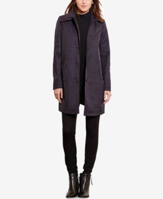 lauren ralph lauren belted hooded single breasted trench coat