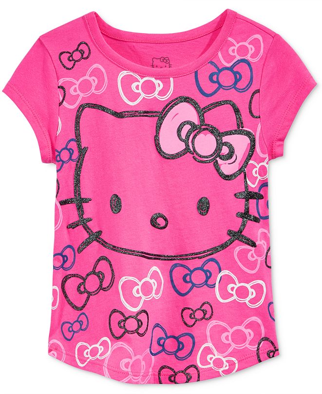 Hello Kitty Glitter Graphic-Print T-Shirt, Little Girls & Reviews ...