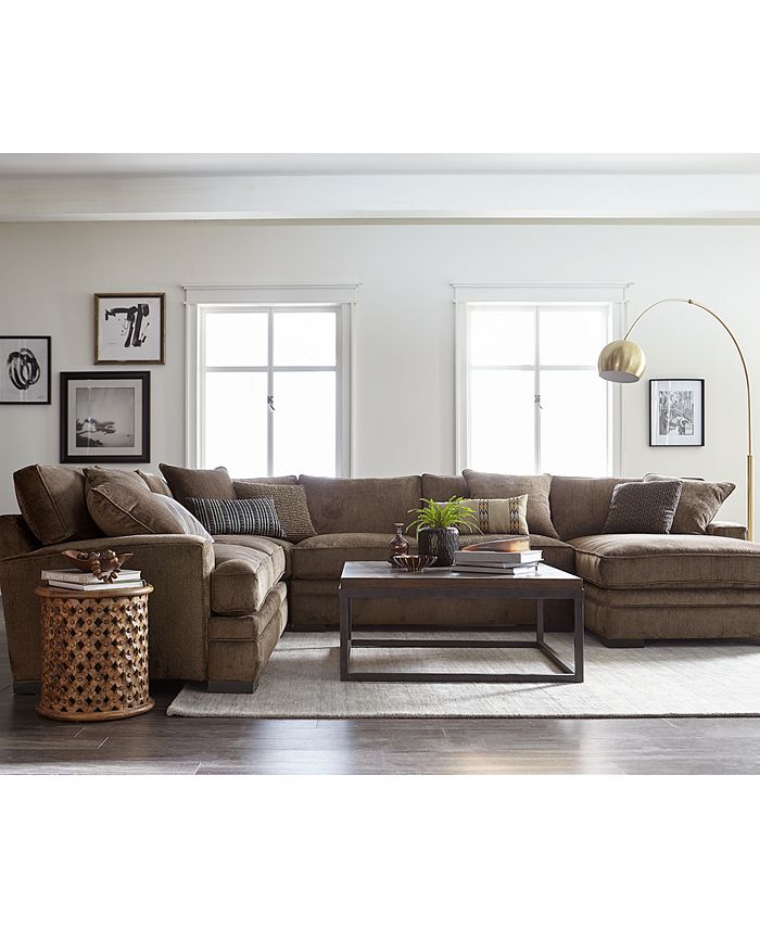 Furniture Closeout Teddy Fabric Sectional Collection Created For Macy S Reviews Furniture Macy S