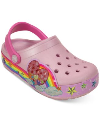 girls rainbow crocs