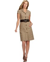 O Oscar Belted Embroidered Shirtdress