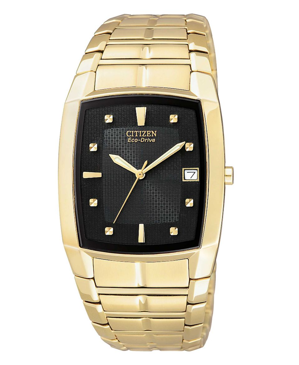 Citizen Watch, Mens Eco Drive Gold Tone Stainless Steel Bracelet 31mm