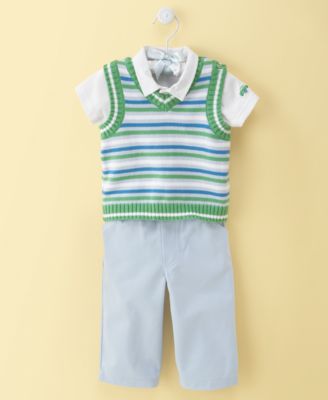 First Impressions Baby Boy Polo, Vest & Pants Set