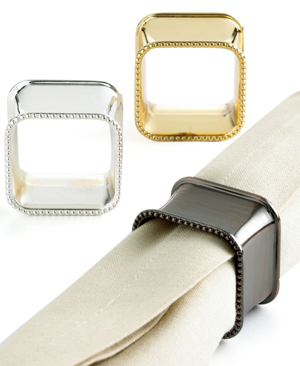 Excell Napkin Rings, Set of 4 Fleur de Lis   Table Linens   Dining