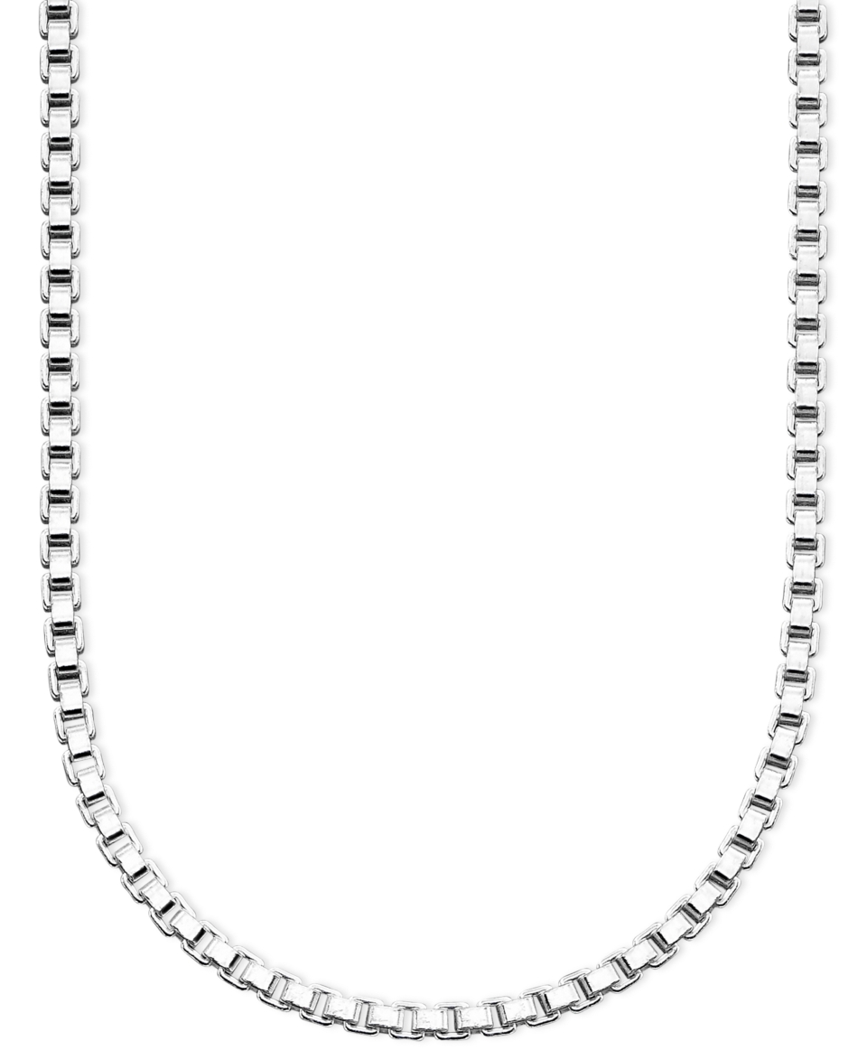 Giani Bernini Sterling Silver Necklace, 16 30 Box Chain   Necklaces