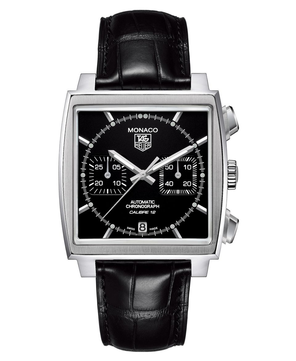 TAG Heuer Watch, Mens Swiss Automatic Chronograph Monaco Black