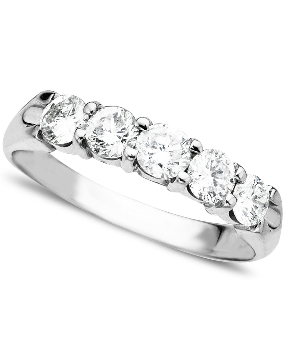 Diamond Ring, 14k White Gold Certified Diamond Band