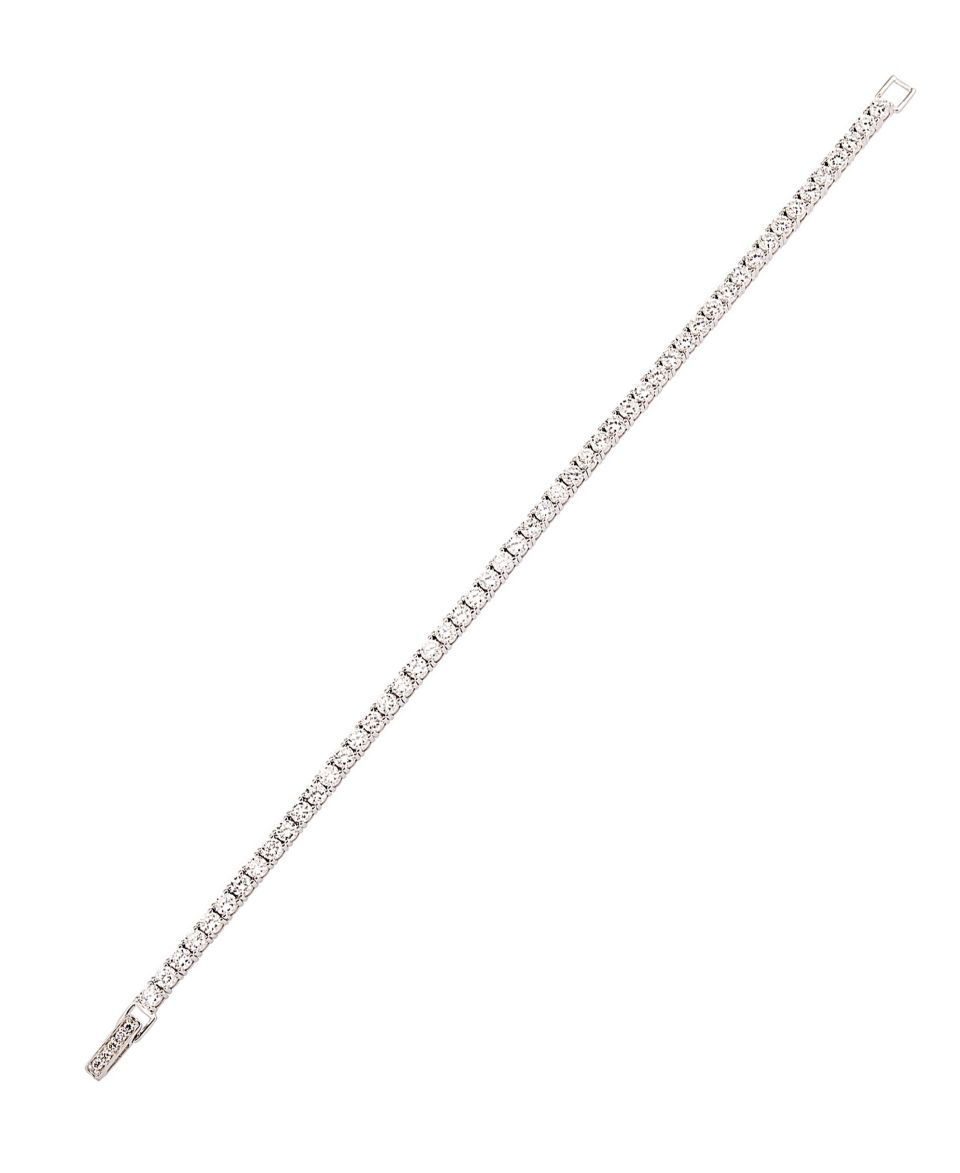 CRISLU Bracelet, Platinum Over Sterling Silver Cubic Zirconia Tennis