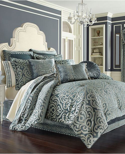 Mischa Teal 10 Piece Embroidered Comforter Set 200 00 Teal Bedding Teal Bedding Sets Comforter Sets