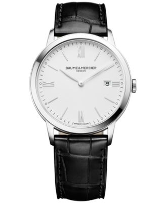 Мужские швейцарские часы Baume & Mercier Classima на черном кожаном ремешке 40 мм M0A10323