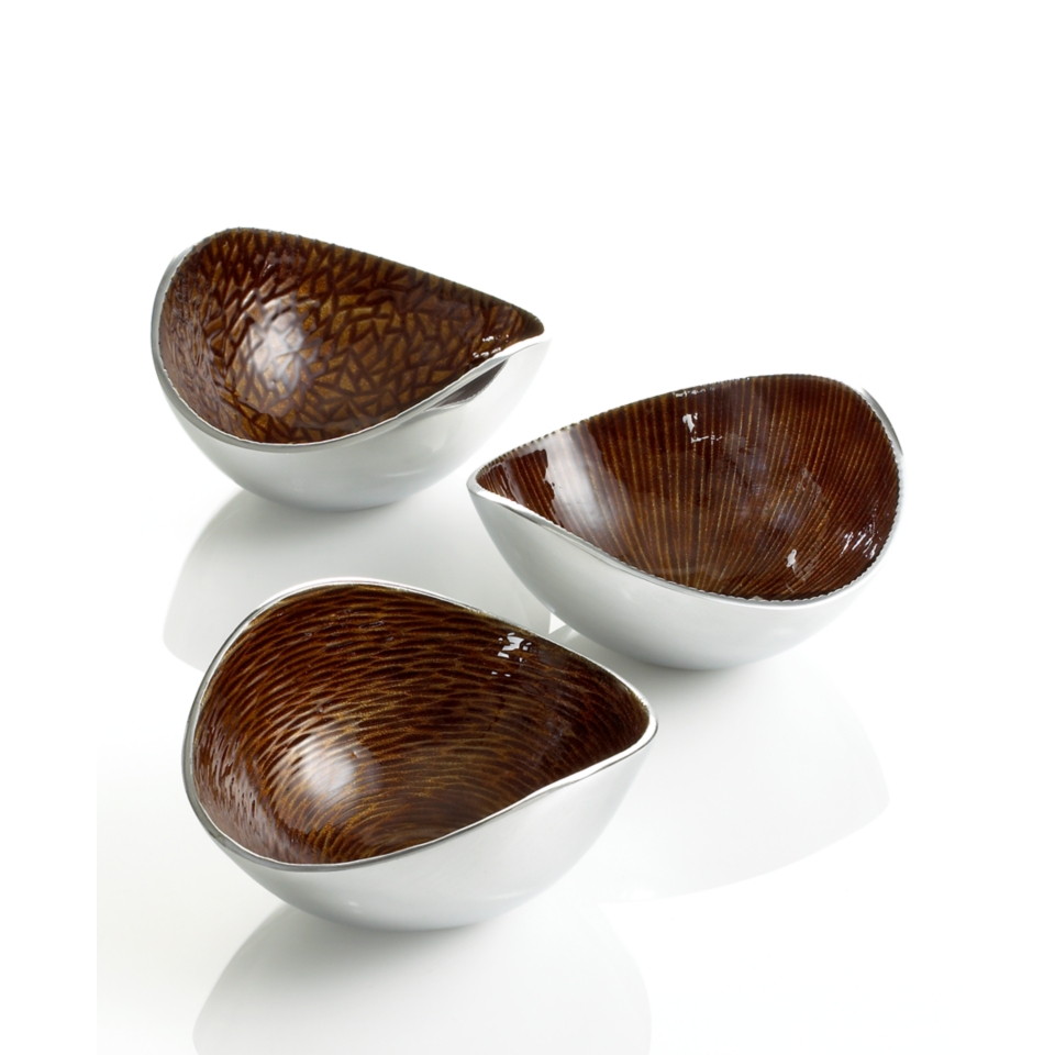 Simply Designz Serveware, Set of 3 Amber Nut Bowls