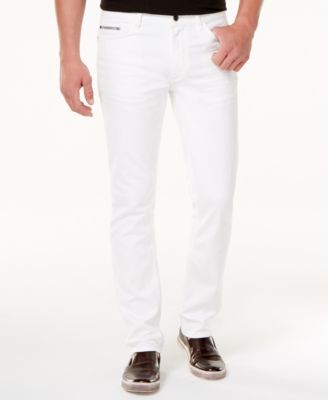 Slim-Straight Fit Stretch White Jeans 