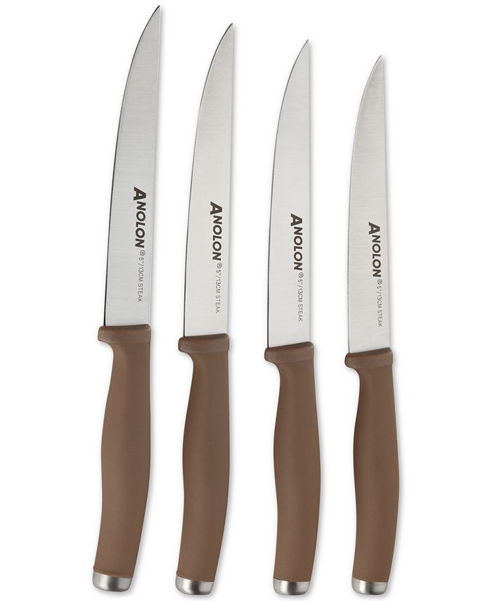 Anolon SureGrip 4Pc. Stainless Steel Japanese Steak Knife Set