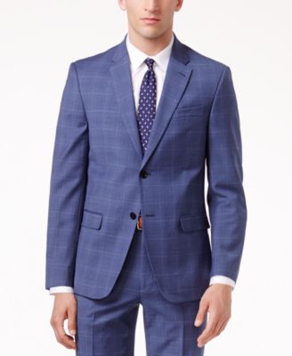 tommy hilfiger blue plaid suit