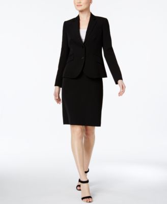 macy's black skirt suit